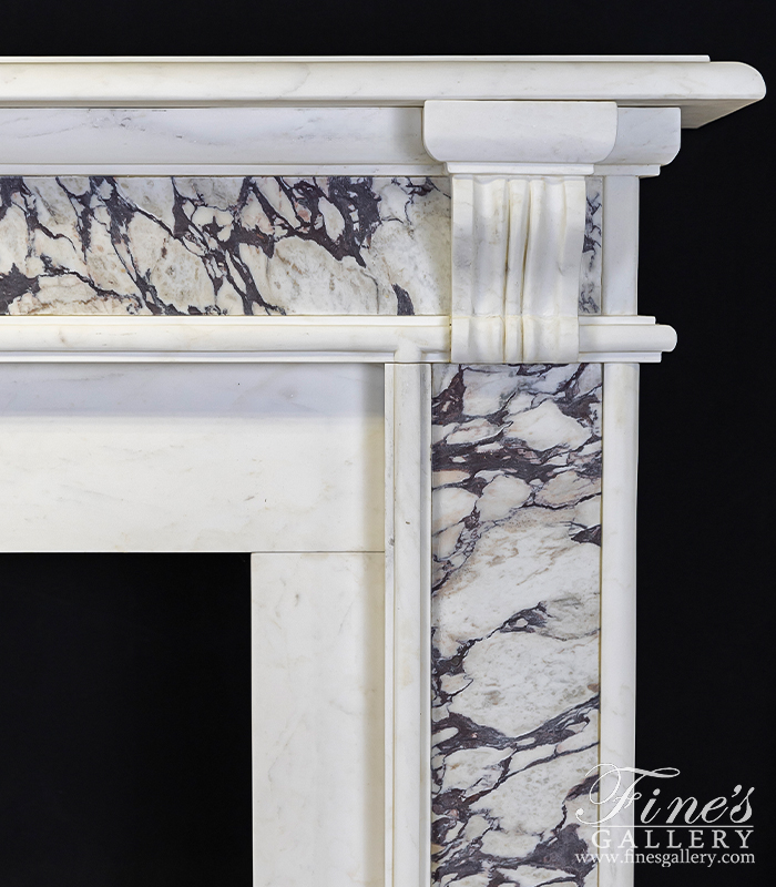 Marble Fireplaces  - A Georgian Style Mantel In Italian Breccia Viola Marble - MFP-2618